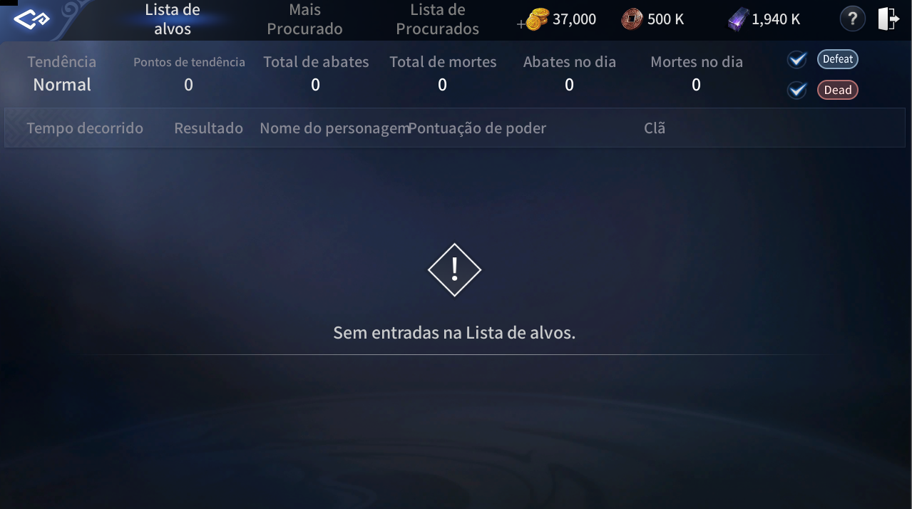 Inventário de Personagem