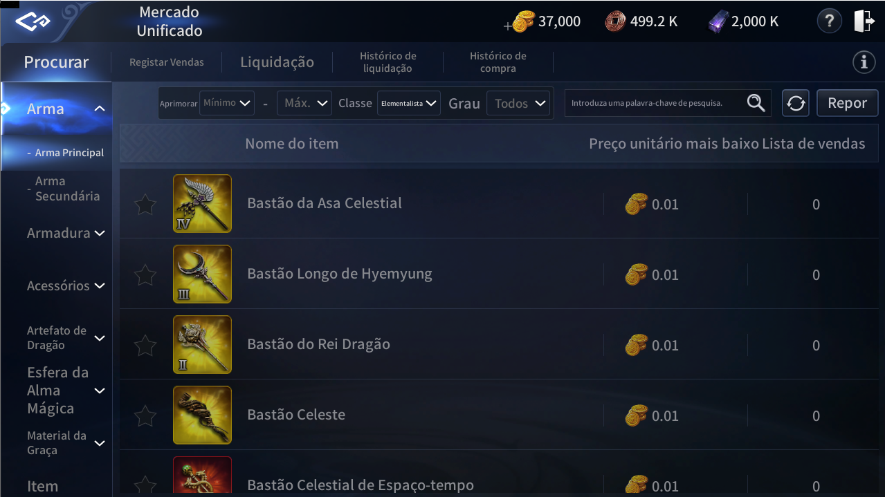 Inventário de Personagem