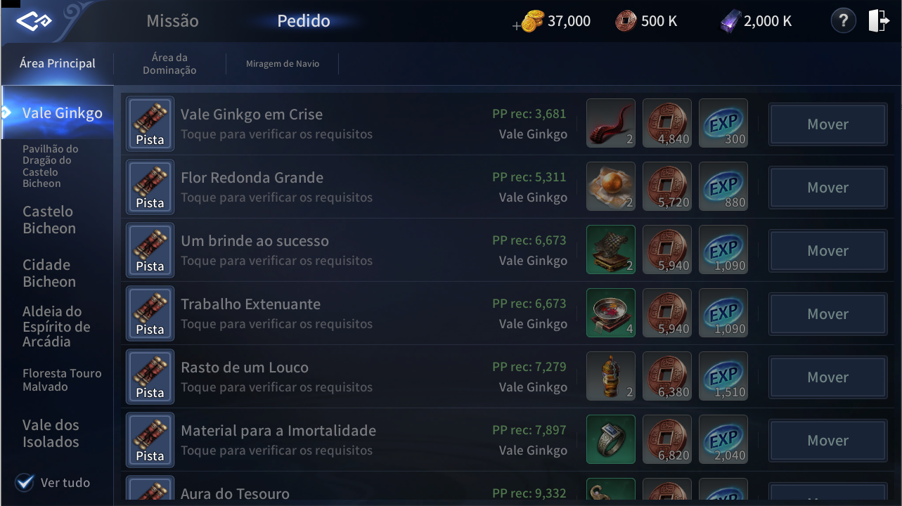 Inventário de Personagem