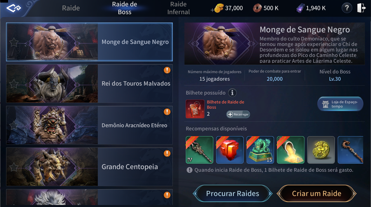 Inventário de Personagem